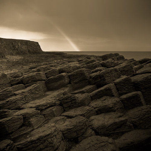 Columnar Basalt and Rainbows, Kviabryggja, Iceland